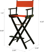 Casual Home 30" Director's Chair Black Frame-with Orange Canvas, Bar Height
