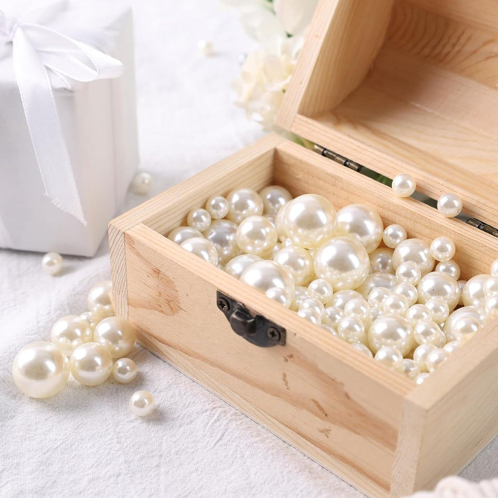 FUTUREPLUSX 200PCS No Hole Pearl Beads, Ivory Pearls for Vase Filler, Floating Candle Decorations, Wedding Party Table Centerpieces & DIY Crafts Decor