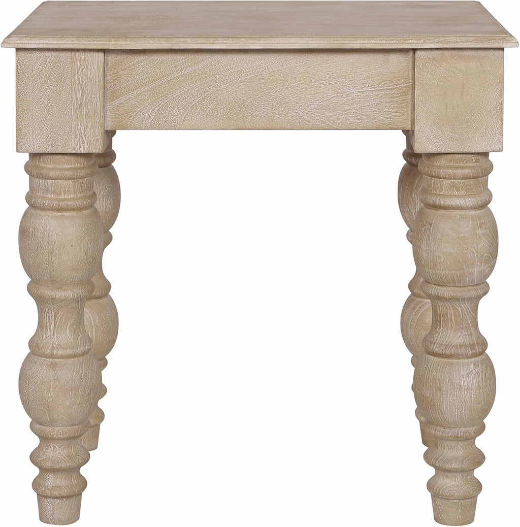 Casartis Living James French Country Side Table with Drawer (Rustic White)