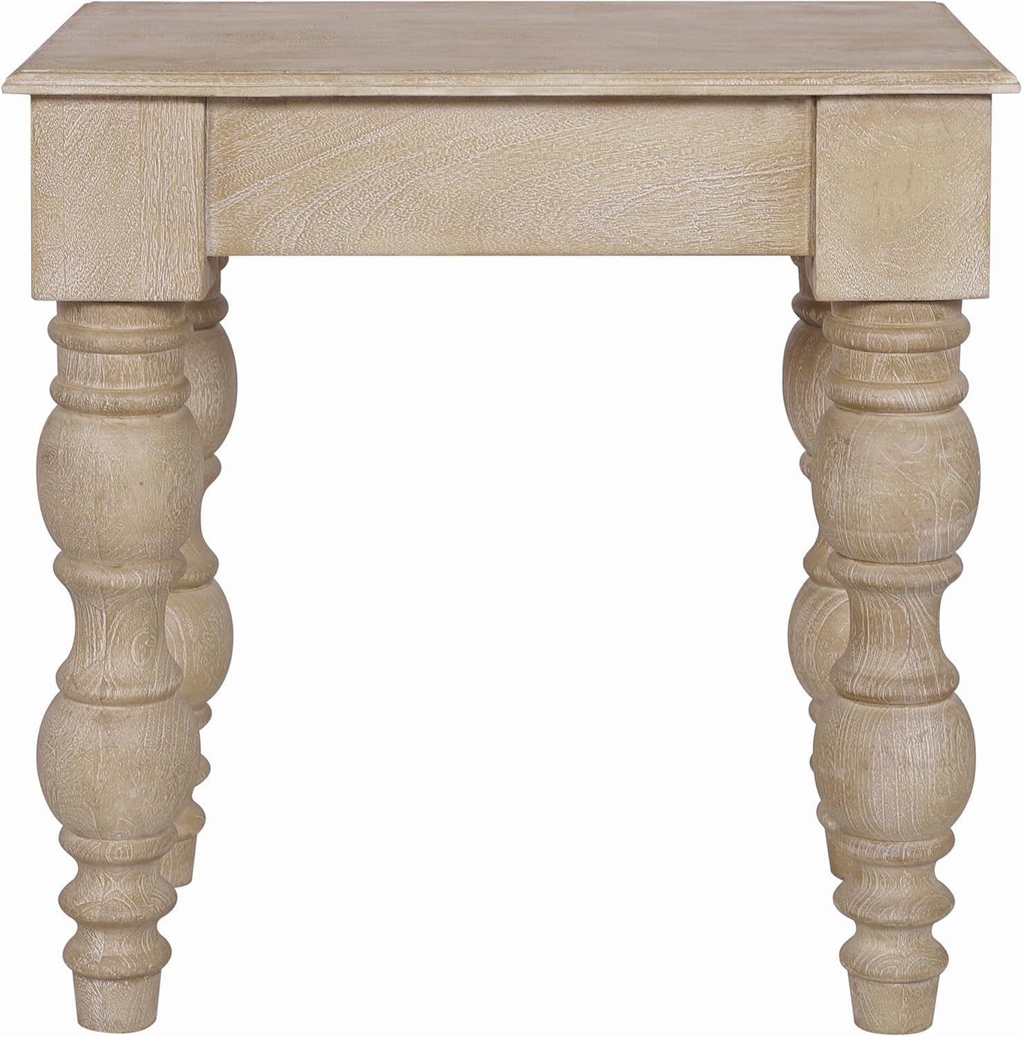 Casartis Living James French Country Side Table with Drawer (Rustic White)