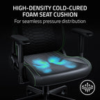 Razer Iskur V2 X NewGen Ergonomic Gaming Chair — Built-in Lumbar Support, Cooltouch Gen-2 EPU Leather, Ultra-Wide Seat Base, Adjustable 152 Degree Recline, Foam Cushions — Black/Green