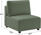 Accent Chair for Modular Sectional Couch, Comfy Corduroy Middle Seat Replacement for Convertible Sectional Sofa, Modern Single Seat Armless Sofa Chair