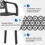 On Shine Outdoor Garden Bench Cast Iron Steel Outdoor Bench Clearance Weatherproof Metal Park Bench for Porch, Yard, Lawn, Deck (Four-Leaf Clover)