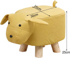 s Footstool Shoe Changing Stool Foot Rest Ottoman Stool for Nursery Living Room Playroom, Yellow Dog