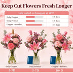 Fresh Cut Flower Food Copper Heart – Boost Flower Food Packet & Keep Water Clean for Longer Life, 99.99% Copper, Eco Friendly, Reusable Vase Accessory for All Fresh Cut Flower Varieties (1-Pack)