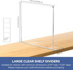 HBlife Acrylic Shelf Dividers for Closet Organization, 6 Pack Clear Sturdy Separate Closet Dividers for Shelves, Adjustable Purse Organizer for Sweater, Shirts, Handbags, Books in Bedroom and Kitchen