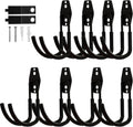8 Pack Garage Hooks Heavy Duty with Anti-Slip Coating, Steel Utility Ladder Hooks for Hanging Garden Tools, Hoses, Ropes, Bikes and More (4.3in)