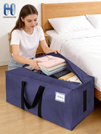 HOMESURE8 Pack 40 Gal Large Strong Moving Bags with Zippers & Carrying Handles - Water-Resistant - Heavy Duty Storage Tote for Space Saving, Fold Flat, Alternative to Moving Box (Blue)