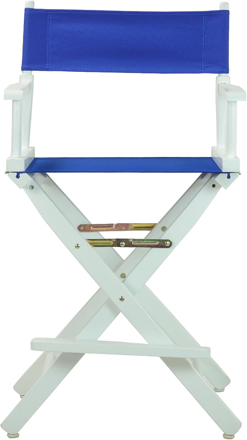 Casual Home 24" Director's Chair White Frame with Royal Blue Canvas, Counter Height