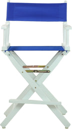 Casual Home 24" Director's Chair White Frame with Royal Blue Canvas, Counter Height