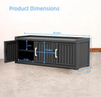 3 Doors Shoe Bench, Waterproof & UV-Resistant, Resin Shoe Cabinet Indoor & Outdoor Use, Entryway Bench with Adjustable Shelves & Hidden Storage Space for Bedroom, Hallway, Black