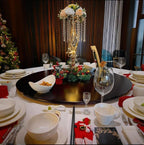 6 pcs 21.65 Inch Wedding Gold Flower Centerpieces Crystal Metal Flower Vase Wedding Centerpieces for Tables Decorations