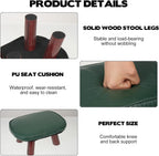 Prayer Kneeler with PU Leather Cushion, Wooden Prayer Bench with Solid Wood Legs, Thick Padded Kneeling Stool for Home Prayer & Meditation