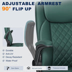 Misolant Drafting Chair, Tall Office Chair for Standing Desk, PU Leather Counter Computer Chairs with Adjustable Height, Rocking Function, 360° Swivel Wheels for Bar Office