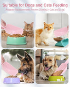 2 Cup Dog Food Scoop(2 Pack), Plastic Pet Food Scoop with Measuring Lines for Accurate Pet Food Portions,Dishwasher Safe (Pink)