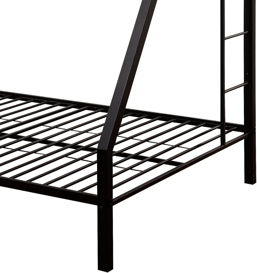 Sandy Black Twin XL,Queen Bunk Bed with Built in Ladder