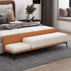 Modern Bed End Stool Simple Modern Bedside Bench Bedroom Creative Entrance Shoe Long Sofa Entryway(Brown)
