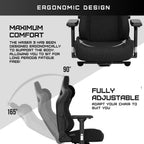 Anda Seat Kaiser 3 XL Gaming Chairs for Adults - Ergonomic Black PVC Leather Gaming Chair with Lumbar Support, Comfortable Office Seat with Neck Support - Heavy Duty Wide Gamer Seat