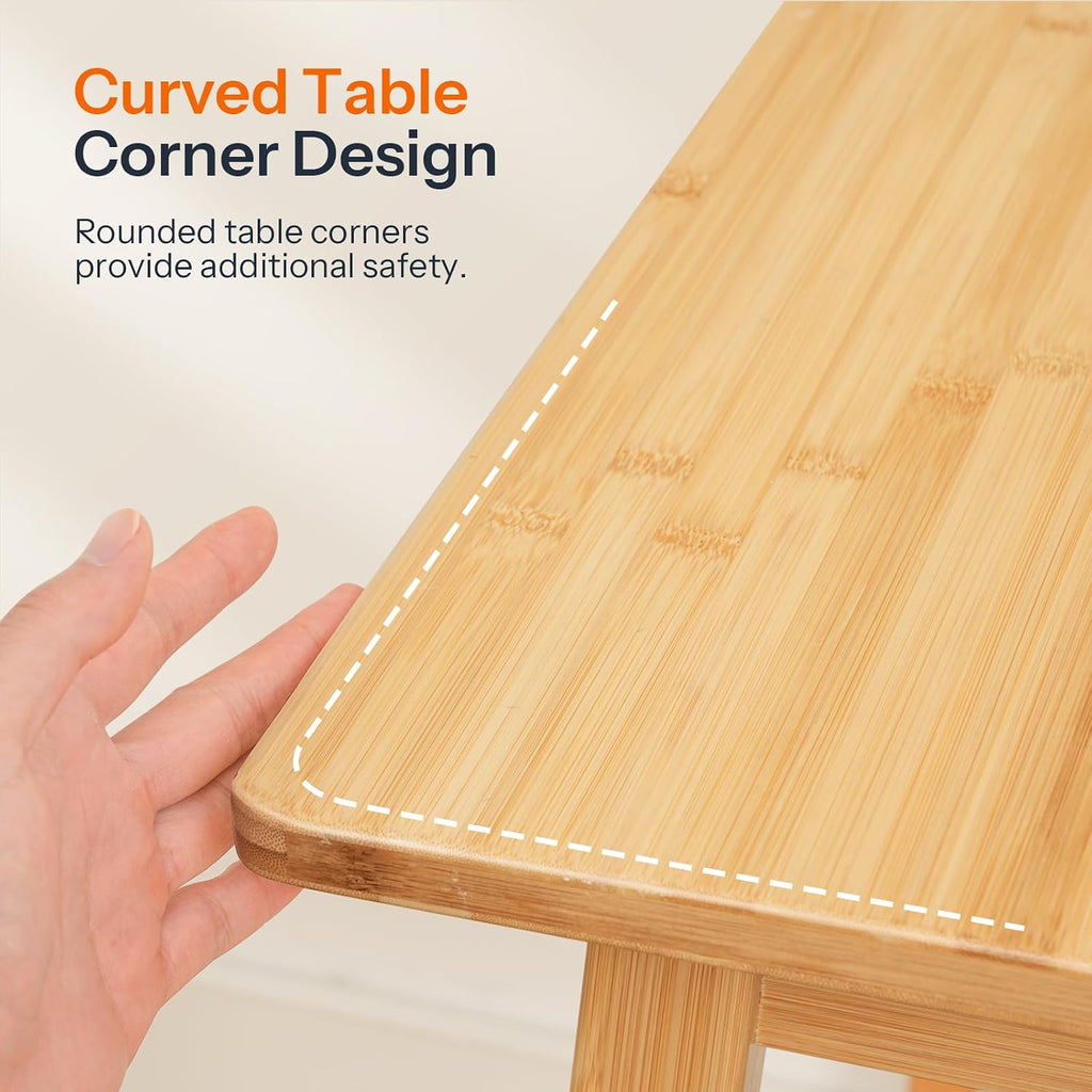 HOOBRO Bamboo Dining Table, Square Dining Table for 2, 27.6" Kitchen Table for Small Space, Writing Table, Easy to Assemble, for Dining Room, Living Room, Office, Kitchen, Natural YL70CZ01G1
