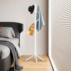 Aliphon Wooden Coat Rack Stand, Freestanding Coat Rack with 8 Hooks, 3 Adjustable Size Coat Tree for Hats, Coats, Scarves bags, Coat Hanger Stand Used in Bedroom/Office/Entryway （White）