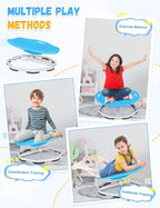 Upgraded Sensory Spinning Chair for Autistic Kids with Handles, Spin Chair for Kids Autism & ADHD, 360° Rotating Seat for Balance and Coordination, Enhancing Motor Skills, Blue