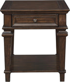 End Table with Storage Drawer Espresso Living1pc
