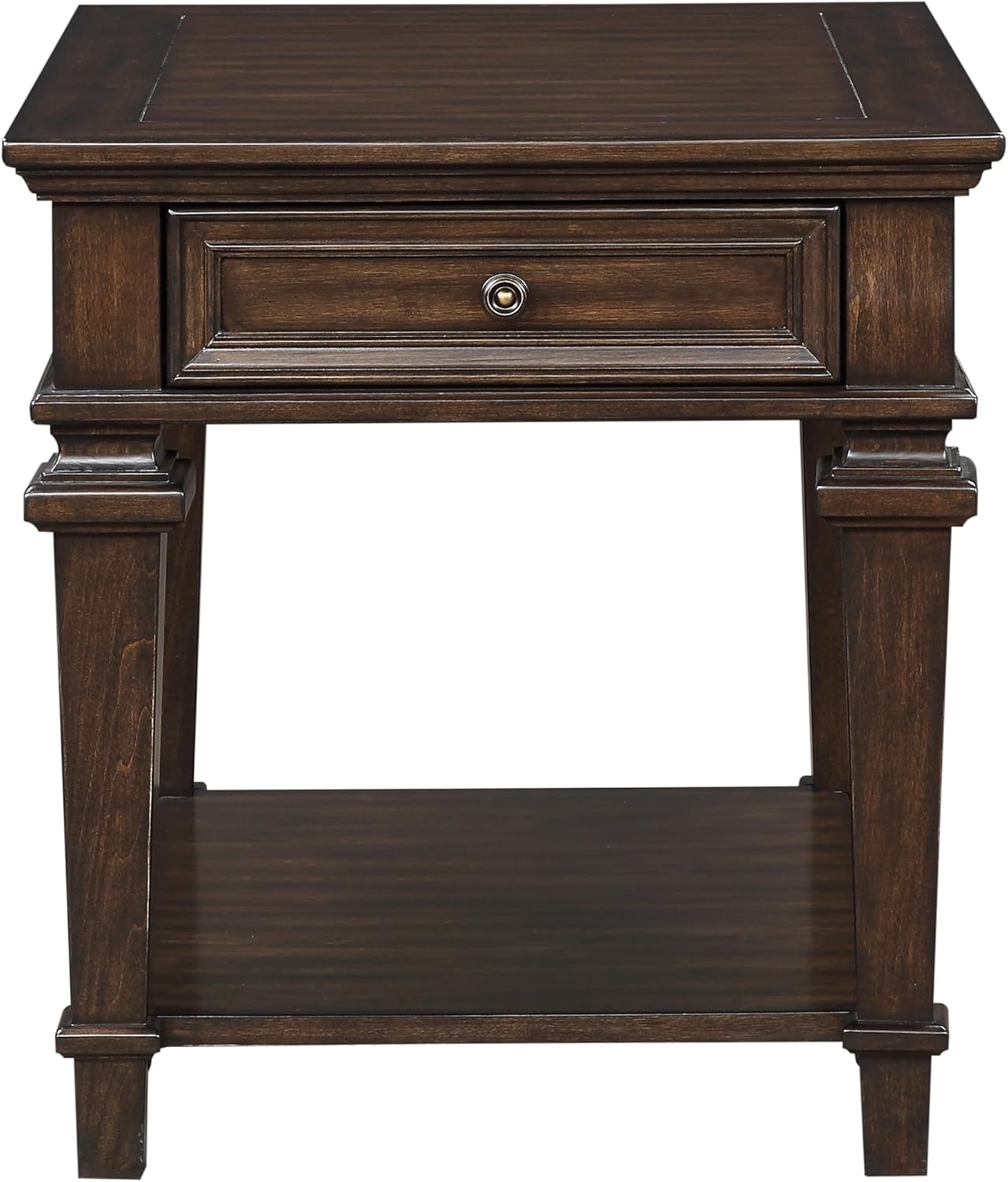End Table with Storage Drawer Espresso Living1pc