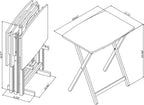 Foldable 5pcs XL Oversized TV Tray Tables Set (4 Trays,1 Stand), Trays for Eating of 4 with Stand, Folding Snack Dinner Table Grey
