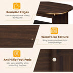 Giantex Oval Coffee Table, 47" Mid Century Modern Center Table with Storage Shelf & Round Corner, 2-Tier Accent Cocktail Tea Table, Wood Coffee Table for Living Room, Small Spaces (Espresso)