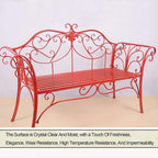 Bench，Outdoor Bench，Garden Bench Butterfly Cast Iron Metal with Armrests for Garden, Park,Yard, Patio, Porch(Yellow)