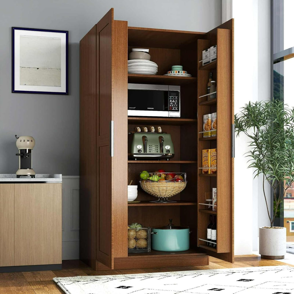 Kitchen Pantry Cabinet 62.99" Tall, Freestanding Storage Cupboard with Shelves for Kitchen, Dining Room, Living Room, Large Sideboard Buffet