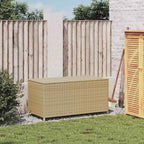 Garden Storage Box Outdoor 50.2 Gal Resin Wicker Bench with Lid and Lockable Seat for Patio, Deck, Backyard, and Porch Cushion Organizer Weather Resistant