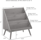 Crosley Furniture Liam Medium Mid-Century Modern Vinyl Record Storage Stand, Media Console for Records, Walnut