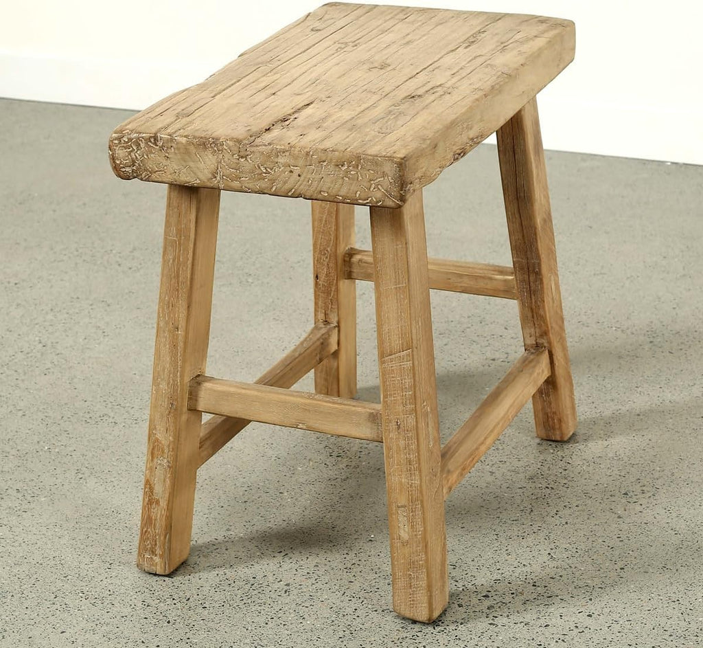 Artissance Approx. 22-26" Wide 14-16" Deep Vintage Accent Table with Unique Top Weathered Natural