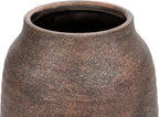 Briful Rustic Ceramic Vase 7” Tall – Handcrafted Vintage Pottery Flower Vase with Distressed White-Wash Finish – Farmhouse Decorative Accent for Table, Shelf, Mantel (Not Watertight), Brown