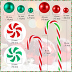 120 Pcs Christmas Vase Filler, Floating Green Red Fake Candy Cane Beads Pearls for Vases for Table Decorations Centerpieces
