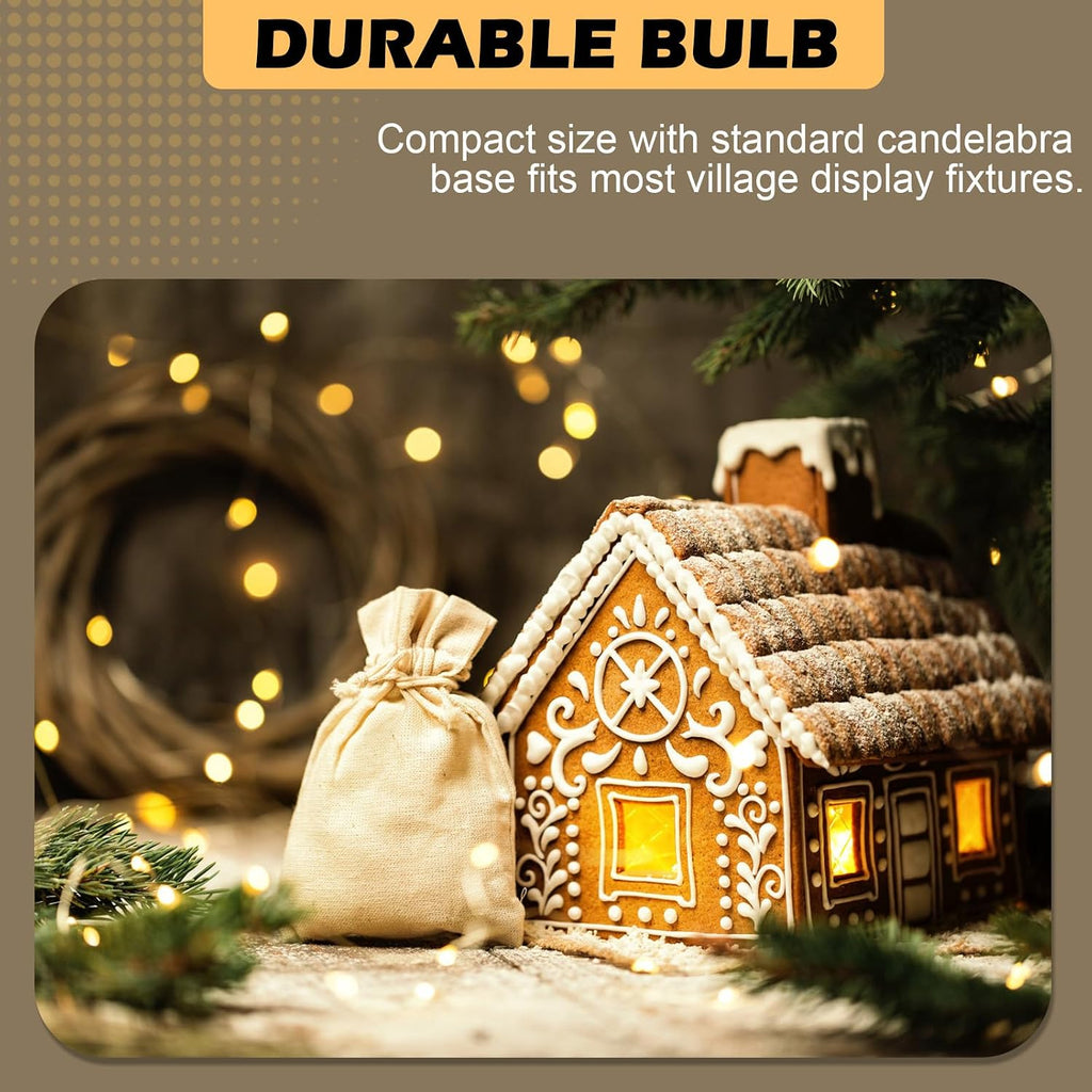 3 Packs E12 120V Light Bulbs for with Various Miniature Village Buildings and Accessories