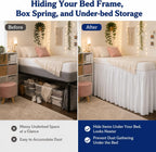 36'' Twin XL Dorm Bed Skirt, 3-Sided | Dust Ruffle With Platform Design, Long Drop, Wrinkle Resistant and Machine Washable, Hides Underbed Storage