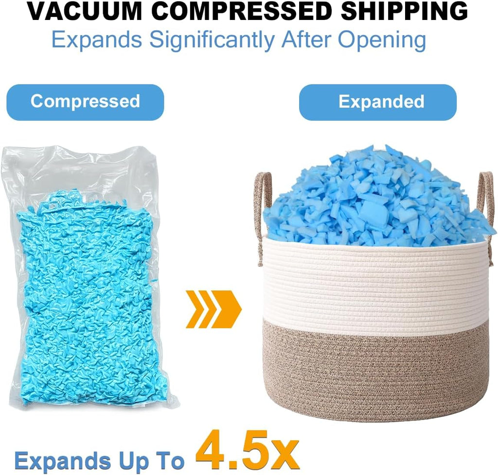 20lbs Bean Bag Filler – Bulk Soft Shredded Memory Foam for Pillows, Couch Cushions, Punching Bag, Dog Beds & Crafts, Clean Fluffy Stuffing for Home Refill Projects
