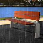 Garden Stainless Steel Outdoor Benches, Armless Long Leisure Chairs for Gardens, Courtyards, and Terraces Seat(Large)