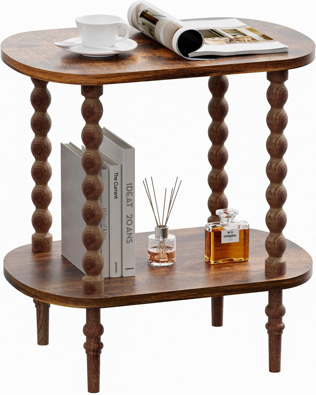 Side Table for Small Spaces, Small End Table for Living Room, Bedroom, Corners, and Office