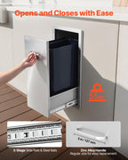 VEVOR Outdoor Kitchen Trash Drawer, 11.81" W x 19.6" D x 23.62" H Interior Storage, Multi-Purpose Outdoor Kitchen Drawers Stainless Steel, 55 lbs Max Capacity per Tier, for Outdoor BBQ Island Kitchen
