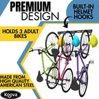 Koova Wall Mount Bike Rack | Steel Bike Mount | Adjustable Hangers | Easy Mount | USA Made