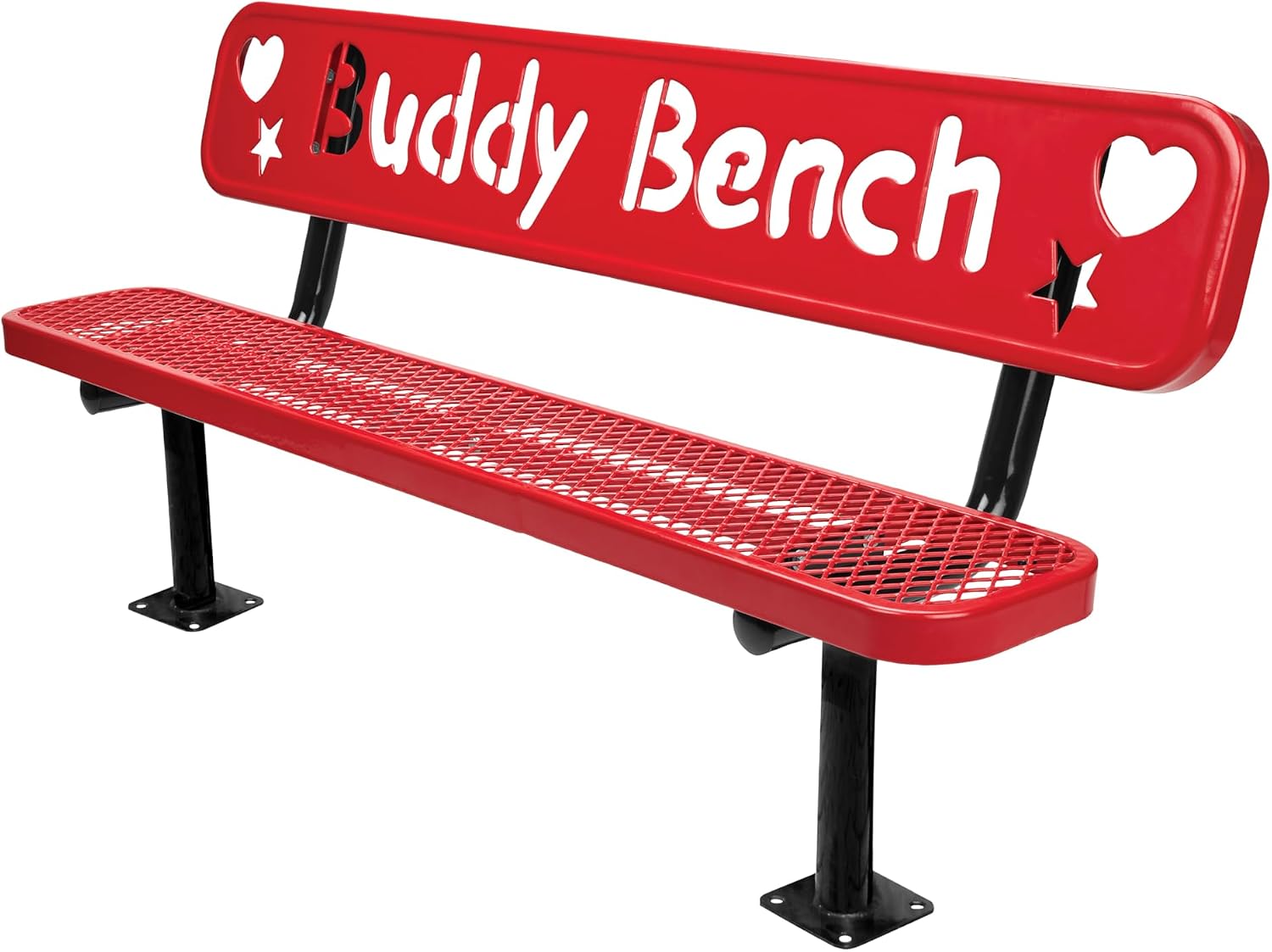 The City™ Series Buddy Benches, Red, 72" L x 12" W x 18.25" H
