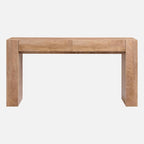 OKD Modern Entryway Console Table, Sofa Table with Drawers, 63" Long Hall Table Behind Couch, Thick Wood Design for Living Room, Hallway - Light Knotty Oak