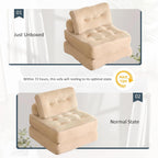 Convertible Folding Sofa Bed with backrest, Removable Washable Covering - Designed for Adults, Children, Leisure Areas, Ultra-Soft Filling Material, Corduroy(Camel)