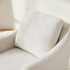 VKNOW Upholstered Dining Chairs, Modern Kitchen Chairs Dinner Chairs with 4 Casters, Chenille Armchair for Bedroom Reading Room Living Room, Beige