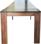 SSLine Rectangular Extendable Dining Table 35"-118" Super Long Conference Meeting Table for 6 8 10 12 People Black Walnut Expandable Kitchen Tables for Home Office Computer Table