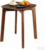 Walnut Wood Mini Square Coffee Table, 12"x12"x17.7" Small Side End Table for Bedside, Sofa Side, Balcony