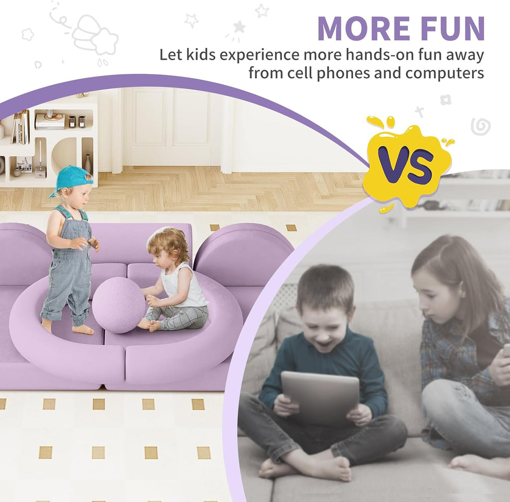 Modular Kids Play Couch (Small, Blueberry)